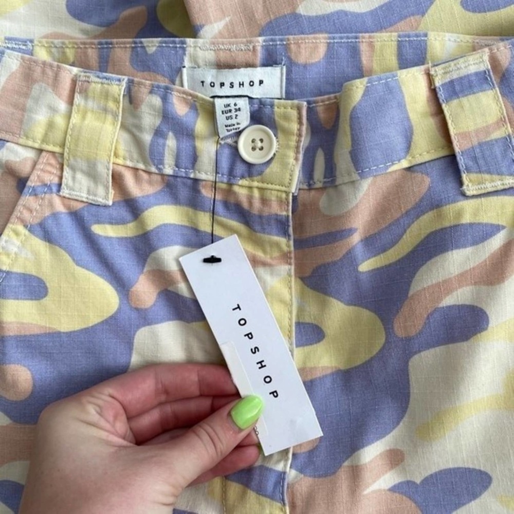 Topshop Pastel Camo Wide Leg Pants - Picture 7 of 7